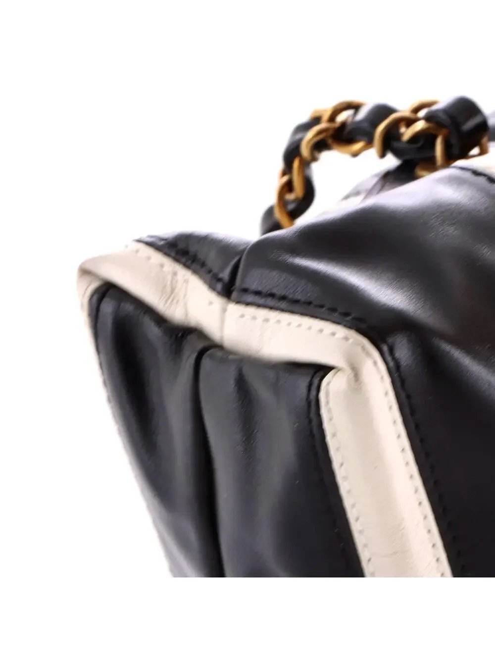 Chanel 22 Chain Backpack Striped Shiny #256590C49B